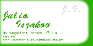 julia iszakov business card